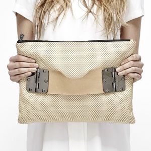 BOWDOIN clutch — Palomino leather NWT